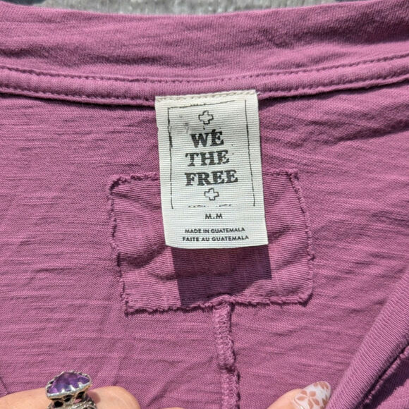 We the Free People long sleeve pink tunic top with tumb holes athletic m - Picture 4 of 6